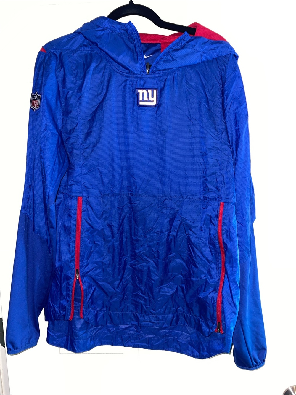 Nike On-Field Blue and Red NFL Pullover Jacket